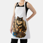 Tablier Spooky Forest Dog with Skulls Horror Art (Insitu)