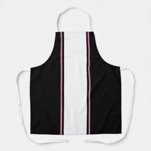 Tablier Sporty Chic Bold Black White Pink Racing Stripes