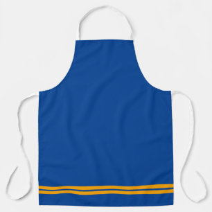 Tablier Sporty Navy Blue Golden Yellow Hem Racing Stripes
