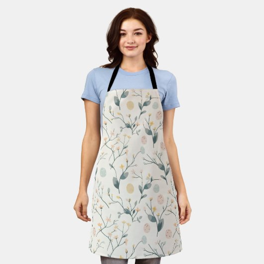 Tablier Spring Easter Botanical  All-Over Print Apron (Porté)