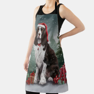 Tablier Springer Spaniel Chien dans la neige Noël