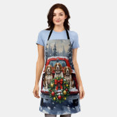 Tablier Springer Spaniel Christmas Red Truck Holiday (Porté)