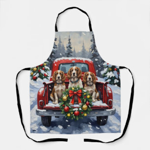 Tablier Springer Spaniel Noël Camion Rouge Fêtes de fin d'