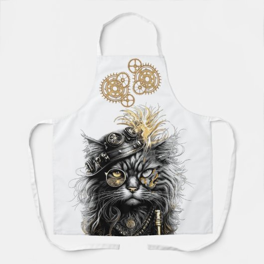 Tablier Spunky Paws Le Chat Steampunk Funky  (Recto)