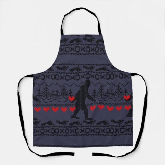 Tablier Squatchin pour l'amour vilain style pull de Noël (Recto)
