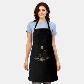 Tablier Squelette Chat Pleine lune Machine Goth Dark Art S (Porté)
