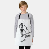 Tablier Squelette dansant avec nom (Porté)