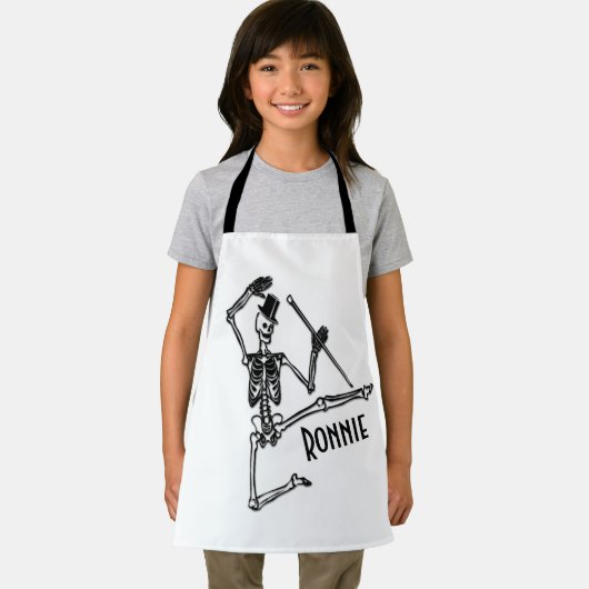Tablier Squelette dansant avec nom (Insitu)