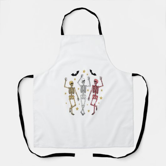 Tablier Squelette dansant Halloween (Recto)