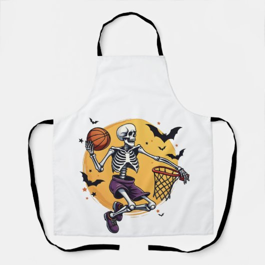Tablier Squelette éffrayant Dunking Basketball Graveyard H (Recto)