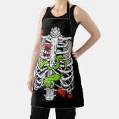 Tablier Squelette Os Ribcage Serpent et éclats de sang (Insitu)