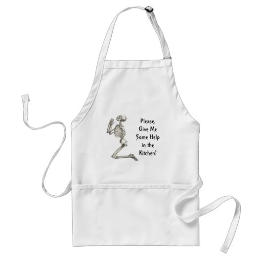 Tablier Squelette priant Halloween Apron (Devant)