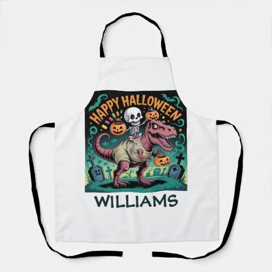 Tablier Squelette sur Mummy T-Rex - Éffrayant Dino Rider (Recto)