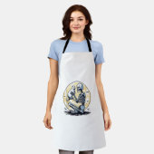 Tablier Squelette tenant Chat Crâne Kitty Cute Goth Hallow (Porté)