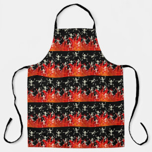 Tablier Squelettes dansants en flammes de feu pour Hallowe