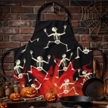Squelettes dansants en flammes pour Halloween