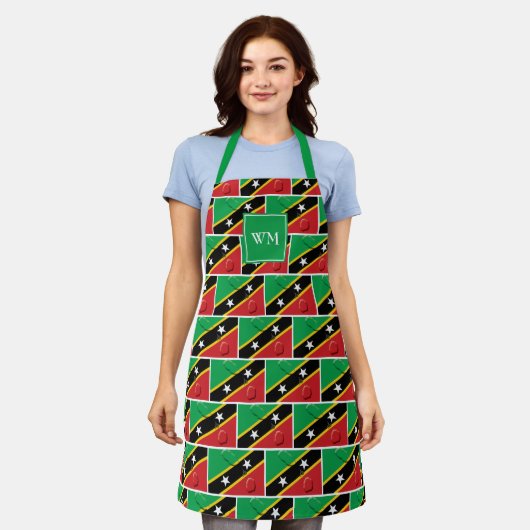 Tablier ST KITTS NEVIS FLAG | Monogramme | Kittitian (Porté)
