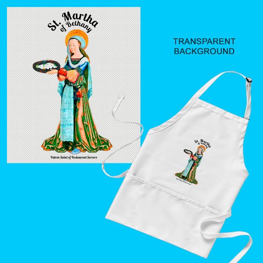 Tablier St. Martha de Béthanie dans sa cuisine (plat)