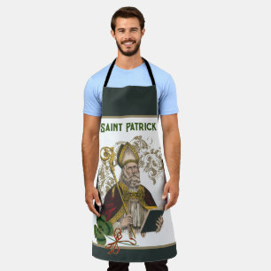 Tablier St Patrick Irlandais Shamrock Vert Or Catholique A