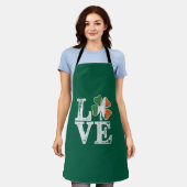 Tablier St Patrick Love Chance Irlande Trèfle Vert  (Porté)