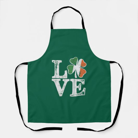 Tablier St Patrick Love Chance Irlande Trèfle Vert  (Recto)