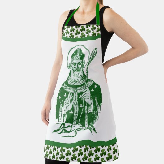 Tablier St Patrick Shamrock Vert Catholique Apron (Insitu)