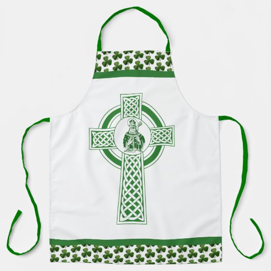 Tablier St Patrick Shamrock Vert Catholique Apron (Recto)