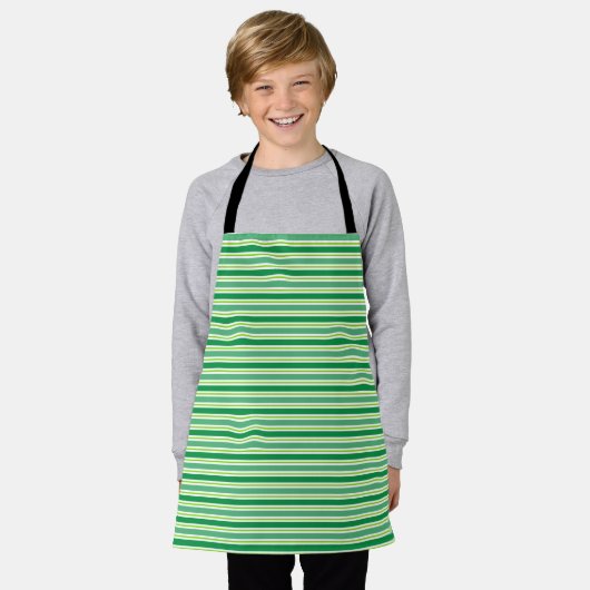 Tablier St. Patrick's Day Green Stripes Pattern-54608 (Porté)