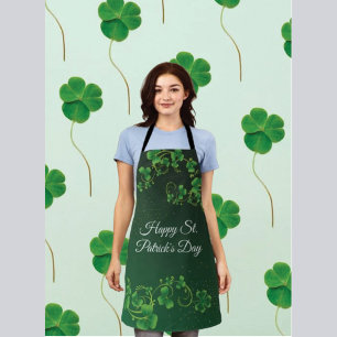 Tablier St. Patrick's Day Green Vine Shamrock Irish Party