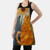Tablier Stained Glass Cats and Sunflowers Art Design (Insitu)