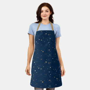 Tablier Star d'or sur le Motif de nuit bleu