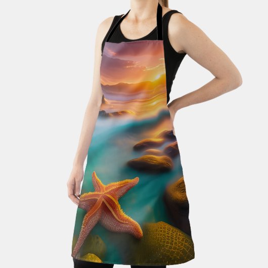 Tablier Starfish sur la plage à Dawn (Insitu)