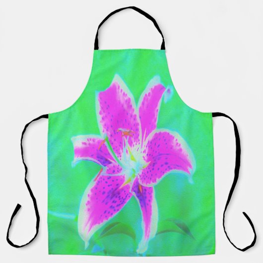 Tablier Stargazer rose chaud Lily sur Turquoise et vert (Recto)