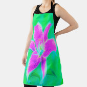 Tablier Stargazer rose chaud Lily sur Turquoise et vert (Insitu)