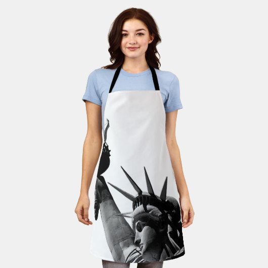 Tablier Statue de la Liberté Noir & Blanc (Porté)