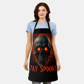 Tablier Stay Spooky Gothic Skull Apron (Porté)