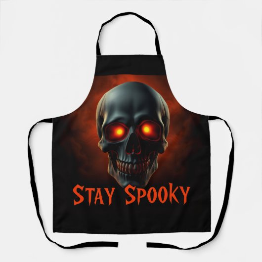Tablier Stay Spooky Gothic Skull Apron (Recto)