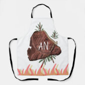 Tablier Steak Art BBQ Fête des pères Papa Grandpa Cadeau A (Recto)