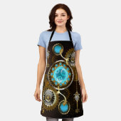 Tablier Steampunk Arrière - plan rouillé avec des lentille (Porté)