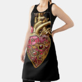 Tablier Steampunk Coeur Anatomique rubis et engrenages (Insitu)
