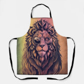 Tablier Steampunk Couleur Gradient Lion Rustique (Recto)