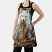 Tablier Steampunk Whimsical charmant loup blanc (Insitu)