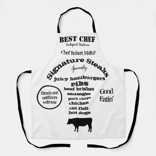 Tablier Steer Silhouette Black Meilleur Chef Barbecue (Recto)