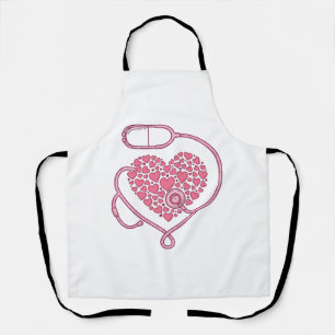 Tablier Stéthoscope Cardiaque Design de Chemise Vectoriel 