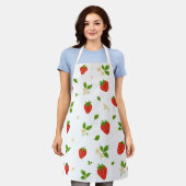 Tablier Strawberry Pattern Kitchen Apron (Porté)