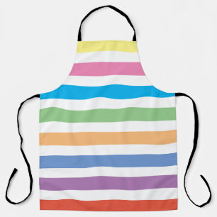 TABLIER STRIPE MODERNE PASTEL COLORÉ ÉDITABLE
