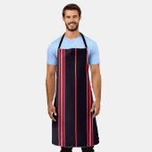 Tablier Stripe pattern with navy blue, white and red verti (Porté)