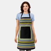 Tablier Striped Square Classic Gray Olive Pattern (Porté)