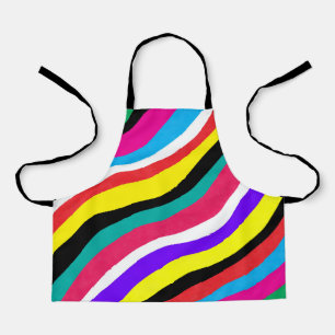 Tablier Stripes multicouleurs psychédéliques à ondes