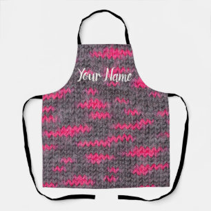 Tablier Structure en laine Knit aux couleurs rose et gris